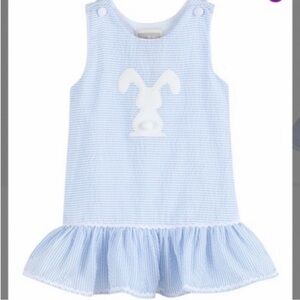 Lil Cactus blue and white Seersucker Bunny Dress NWT 12-18M